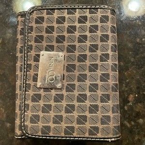 Nine West Women's Brown and Black Square Trifold Wallet